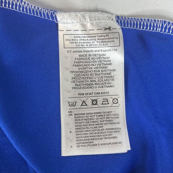 Adidas Shirt Mens Small Blue Soccer Short Sleeves Activewear - Picture 8 of 13
